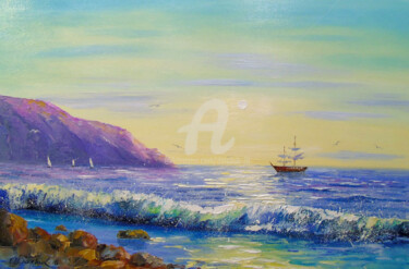 Картина под названием "To his native shores" - Olha, Подлинное произведение искусства, Масло