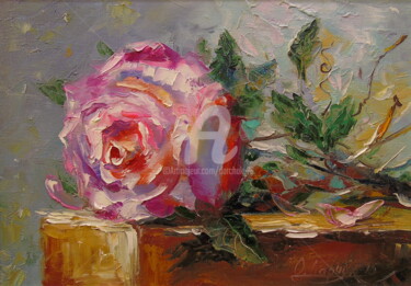 Schilderij getiteld "Rose for the beloved" door Olha, Origineel Kunstwerk, Olie