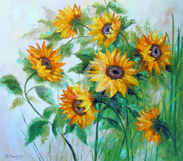 Pittura intitolato "Sunflower s" da Olha, Opera d'arte originale, Olio