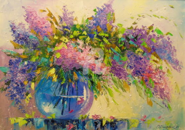 Peinture intitulée "A bouquet of lilacs" par Olha, Œuvre d'art originale, Huile