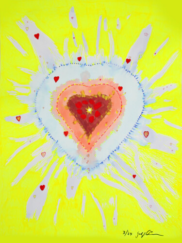 Peinture intitulée "Heart's Attraction" par Darda, Œuvre d'art originale, Aquarelle