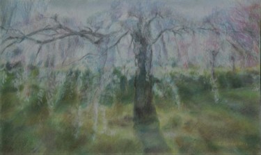 Drawing titled "Printemps à l'Arbor…" by Jacqueline Dardel-Kormann, Original Artwork