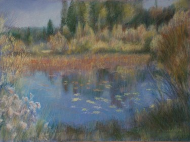 Drawing titled "Etang de Remoray en…" by Jacqueline Dardel-Kormann, Original Artwork