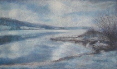 Tekening getiteld "Lac de Saint-Point…" door Jacqueline Dardel-Kormann, Origineel Kunstwerk