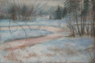 Drawing titled "Lumière hivernale 1…" by Jacqueline Dardel-Kormann, Original Artwork, Pastel
