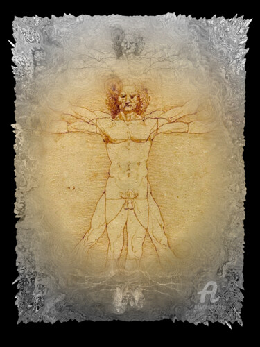 Artes digitais intitulada "L'homme de Vitruve…" por Benoît Dardier, Obras de arte originais, Trabalho Digital 2D