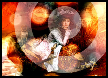 Digitale Kunst getiteld "Young Lady in the b…" door Benoît Dardier, Origineel Kunstwerk, 2D Digital Work