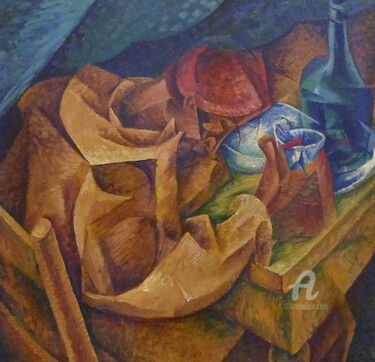 Schilderij getiteld "Boccioni - Le Buveur" door Benoît Dardier, Origineel Kunstwerk, Olie