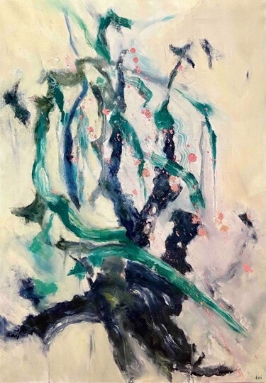 Peinture intitulée "Cerisiers" par Dari Jullien Ing, Œuvre d'art originale, Huile Monté sur Châssis en bois