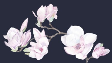 Цифровое искусство под названием "Magnolia" - Daria Allin, Подлинное произведение искусства, 2D Цифровая Работа