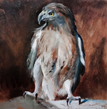 Painting titled "Eagle" by Daria Allin, Original Artwork, Oil