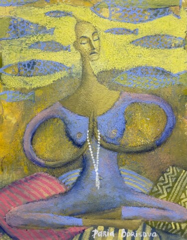 Painting titled "Meditation" by Daria Borisova, Original Artwork, Acrylic