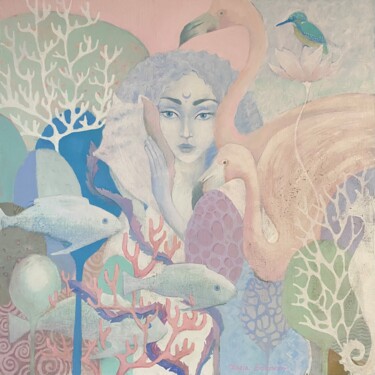 Painting titled "Serenity" by Daria Borisova, Original Artwork, Acrylic