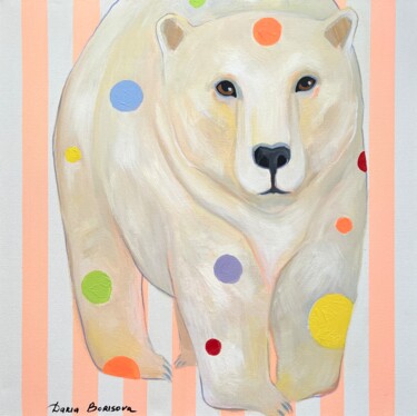 Painting titled "Polar Bear" by Daria Borisova, Original Artwork, Acrylic