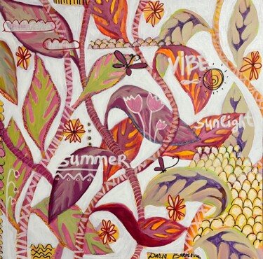Pittura intitolato "Butterfly, 30 x 30…" da Daria Borisova, Opera d'arte originale, Acrilico