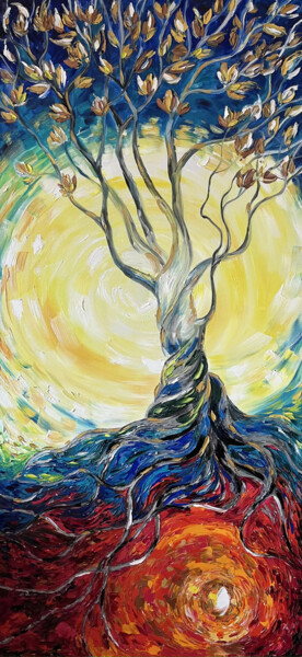 Pintura intitulada "The Tree of Life" por Daria Chenskaya, Obras de arte originais, Óleo