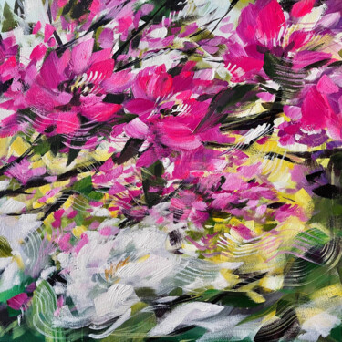 Peinture intitulée "Apple tree flowers/…" par Daria Dacron, Œuvre d'art originale, Acrylique Monté sur Châssis en bois