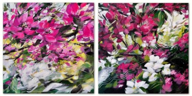 Painting titled "Apple tree flowers/…" by Daria Dacron, Original Artwork, Acrylic