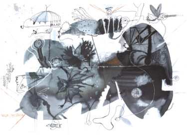 Zeichnungen mit dem Titel "I should fix the cr…" von Daria Doubovik, Original-Kunstwerk, Tinte