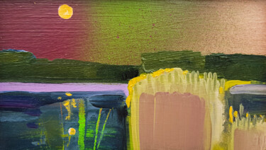Картина под названием "Whispers of the moo…" - Daria Dubrovskaya, Подлинное произведение искусства, Масло Установлен на карт…
