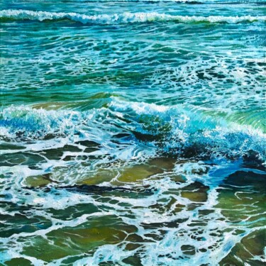 Pittura intitolato "Waves" da Daria Dudochnykova, Opera d'arte originale, Olio