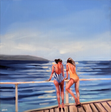 Painting titled "With My Friend - Wo…" by Daria Gerasimova, Original Artwork, Oil Mounted on Wood Stretcher frame