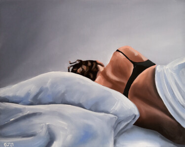 Pintura titulada "Not Now - Female Fi…" por Daria Gerasimova, Obra de arte original, Oleo Montado en Bastidor de camilla de…