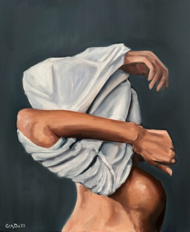 Картина под названием "In my Thoughts - Un…" - Daria Gerasimova, Подлинное произведение искусства, Масло Установлен на Дерев…