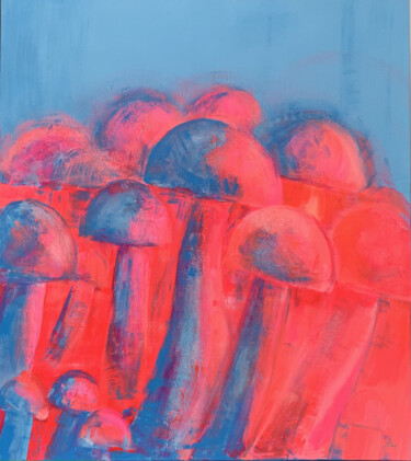 Картина под названием "Mushroom reef" - Daria Ilyukhina, Подлинное произведение искусства, Акрил Установлен на Деревянная ра…