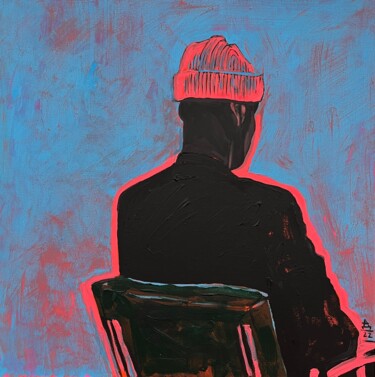Malarstwo zatytułowany „sitting in the armc…” autorstwa Daria Ilyukhina, Oryginalna praca, Akryl Zamontowany na Drewniana ra…