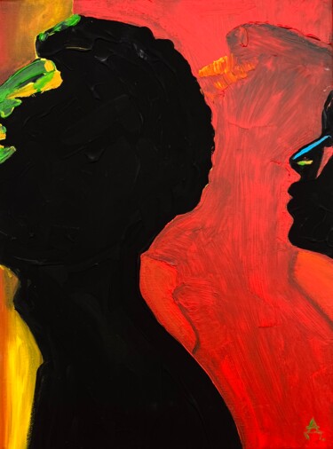 Картина под названием "in contrast" - Daria Ilyukhina, Подлинное произведение искусства, Акрил Установлен на Деревянная рама…