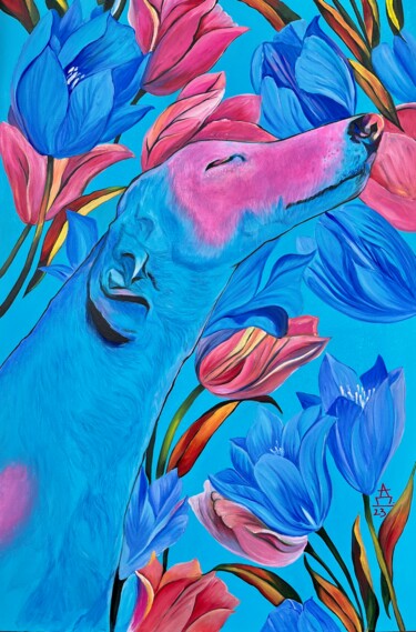 Malarstwo zatytułowany „Smell of spring” autorstwa Daria Ilyukhina, Oryginalna praca, Akryl Zamontowany na Drewniana rama no…