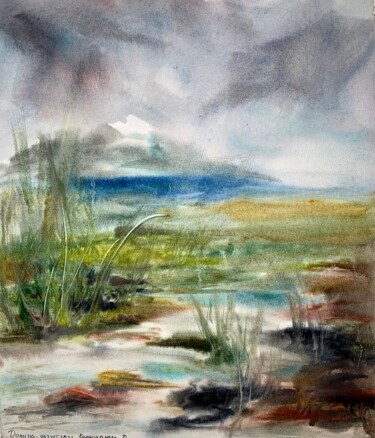 Schilderij getiteld "Valley" door Daria Kamishanova, Origineel Kunstwerk, Aquarel