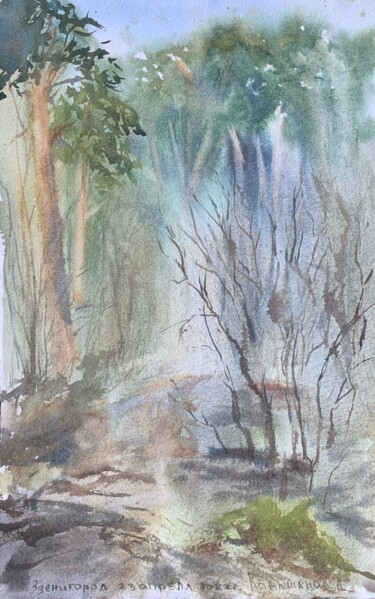 Malerei mit dem Titel "Zvenigorod" von Daria Kamishanova, Original-Kunstwerk, Aquarell