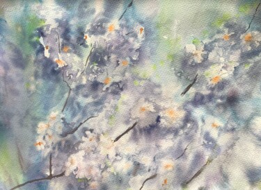 Schilderij getiteld "Spring flowers" door Daria Kamishanova, Origineel Kunstwerk, Aquarel