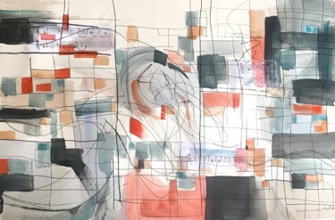 Painting titled "Planning" by Daria Kamishanova, Original Artwork, Watercolor