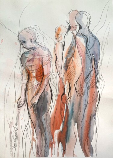 Painting titled "Rejection" by Daria Kamishanova, Original Artwork, Watercolor