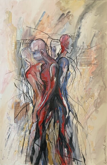 Painting titled "Mycelium 3" by Daria Kamishanova, Original Artwork, Watercolor