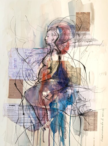 Pittura intitolato "Mother" da Daria Kamishanova, Opera d'arte originale, Acquarello
