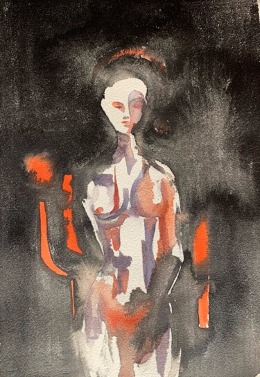 Ζωγραφική με τίτλο "Body" από Daria Kamishanova, Αυθεντικά έργα τέχνης, Ακουαρέλα