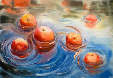 Malerei mit dem Titel "Adrift" von Daria Kamishanova, Original-Kunstwerk, Aquarell