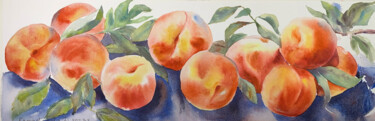 Painting titled "Peaches (23.11)" by Daria Kamishanova, Original Artwork, Watercolor