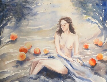 Pittura intitolato "lost soul" da Daria Kamishanova, Opera d'arte originale, Acquarello