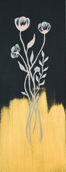 Malerei mit dem Titel "Cotton flower" von Daria Kapytsia, Original-Kunstwerk, Acryl
