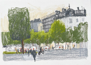 Painting titled "Champs Élysée" by Daria Klimenko, Original Artwork, Pastel