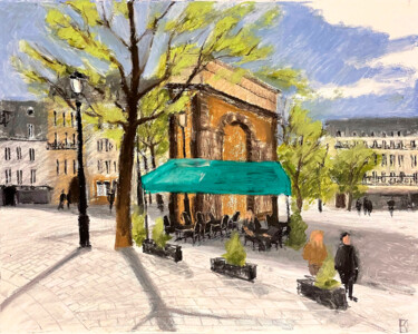 Malarstwo zatytułowany „Porte Saint Denis” autorstwa Daria Klimenko, Oryginalna praca, Pastel