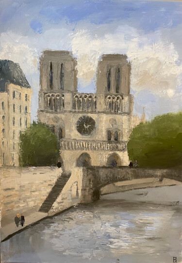 Pittura intitolato "Notre-Dame de Paris" da Daria Klimenko, Opera d'arte originale, Olio