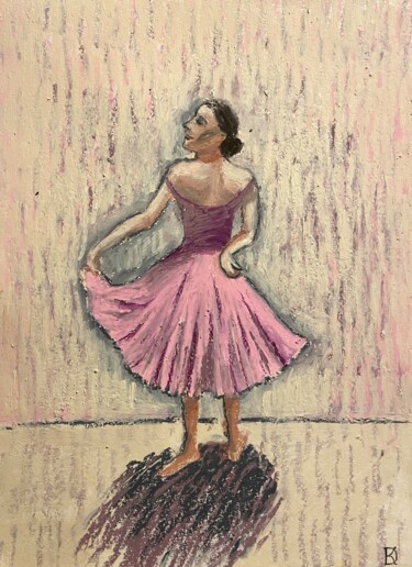 Painting titled "Ballerine rose" by Daria Klimenko, Original Artwork, Pastel