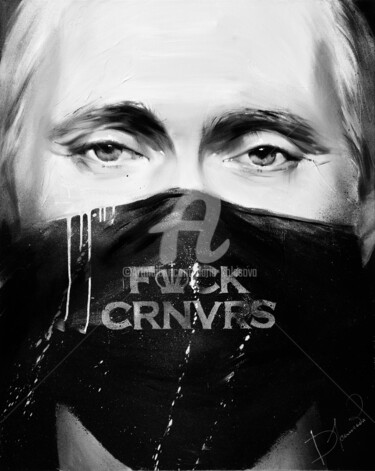 Peinture intitulée "Fuck CRNVRS" par Daria Kolosova, Œuvre d'art originale, Huile