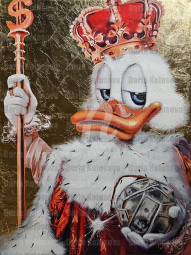 Pittura intitolato "Duck King - Giclee" da Daria Kolosova, Opera d'arte originale, Olio
